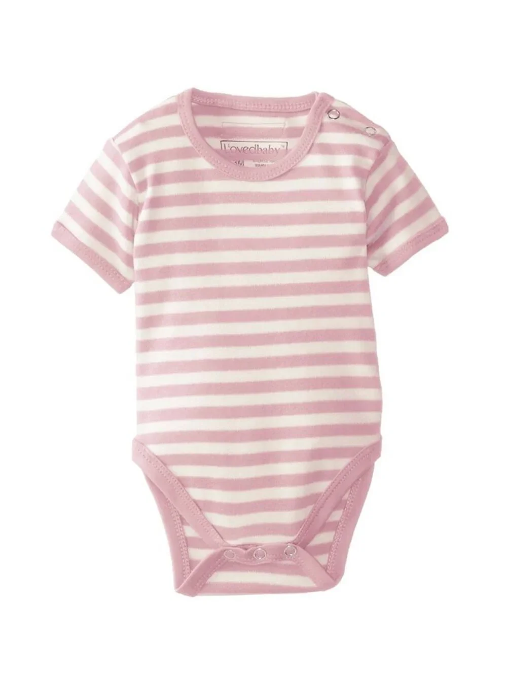 Loved Baby Girls Bodysuit Organic 100% Cotton Short Sleeve Infant Romper Size 9M - Picture 2 of 3